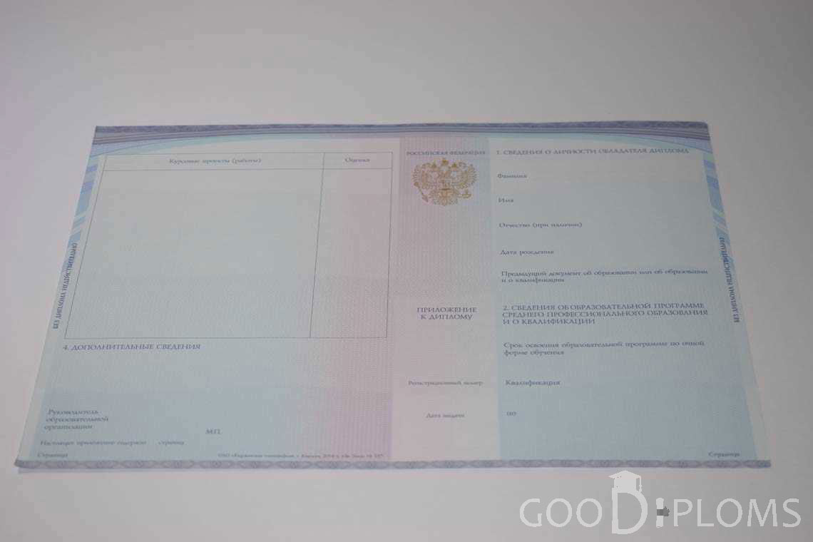 Приложение к Диплому Техникума с Отличием в период c 2014 по 2025 год - Омск