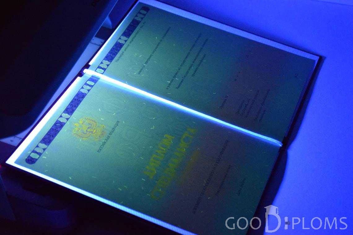 Бланк Диплома о Высшем Образовании с Отличием в Ультрафиолете - Омск